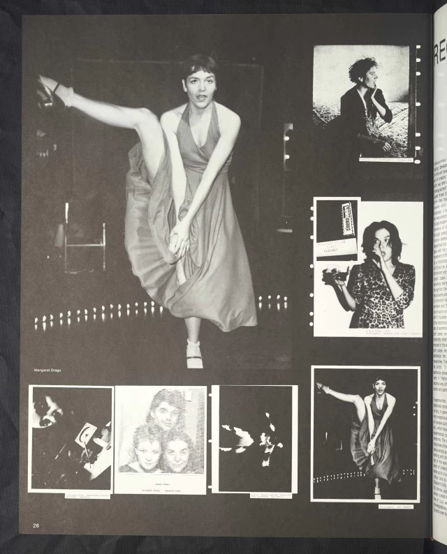 Parachute revue d'art contemporaine, Automne 1979, P. 26; collage multiple performances by Margaret solos & with other artists