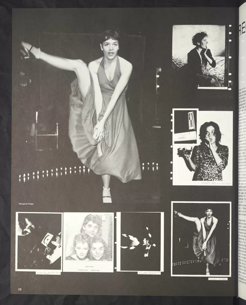 Parachute revue d'art contemporaine, Automne 1979, P. 26; collage multiple performances by Margaret solos & with other artists