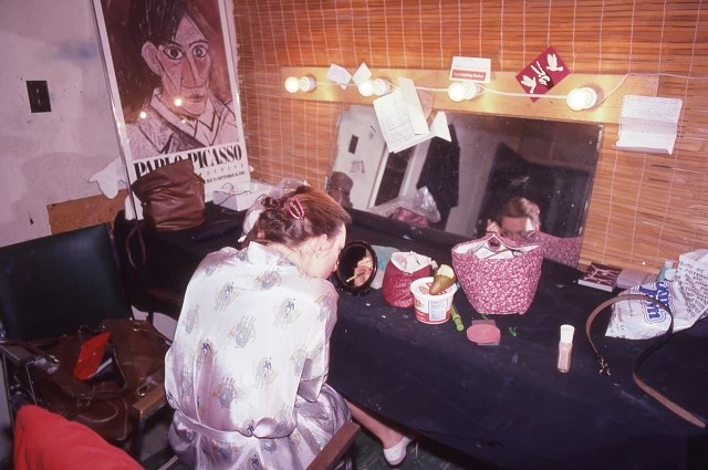 Dressing Room, Theatre Centre, Toronto, Marie-Josée Chartier gets ready for next performance