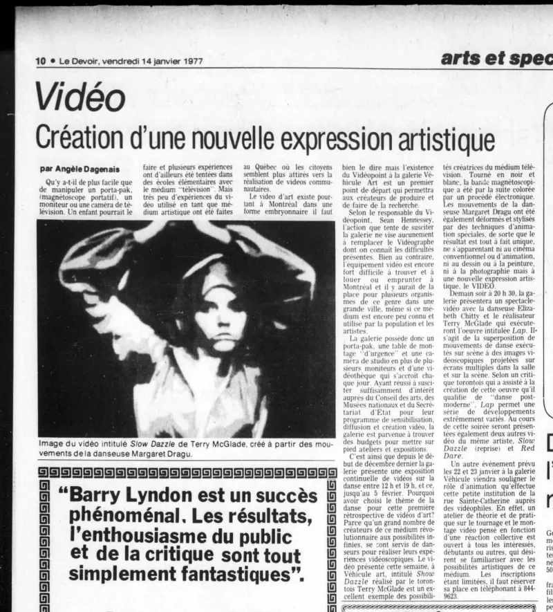 Le devoir, 14 Janvier 1977, P. 10