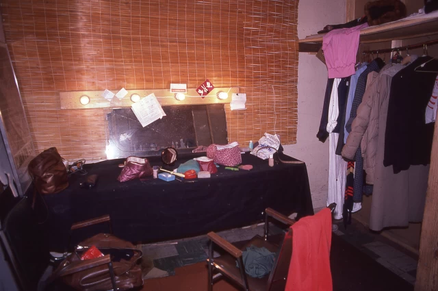 Margaret took many slides of just-emptied dressing rooms for many years; you can feel the dancers just left and will return