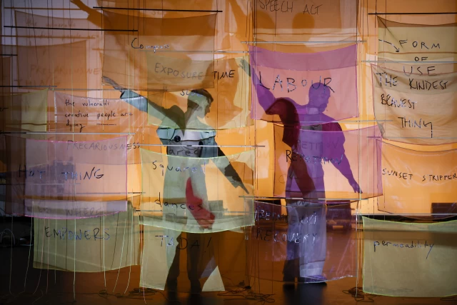 Britta and William performing the compass turns, Tanzfabrik Berlin, June 2021 – photo by Anja Weber