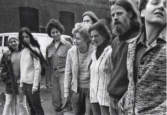 Jill Bellos, Lily Eng, Susan Aaron, Elizabeth Chitty, Peter Dudar, Miriam Adams, Lawrence Adams and Margaret Dragu, 15 Dance Lab, Toronto, 1975; assembled for phot for Globe & Mail
