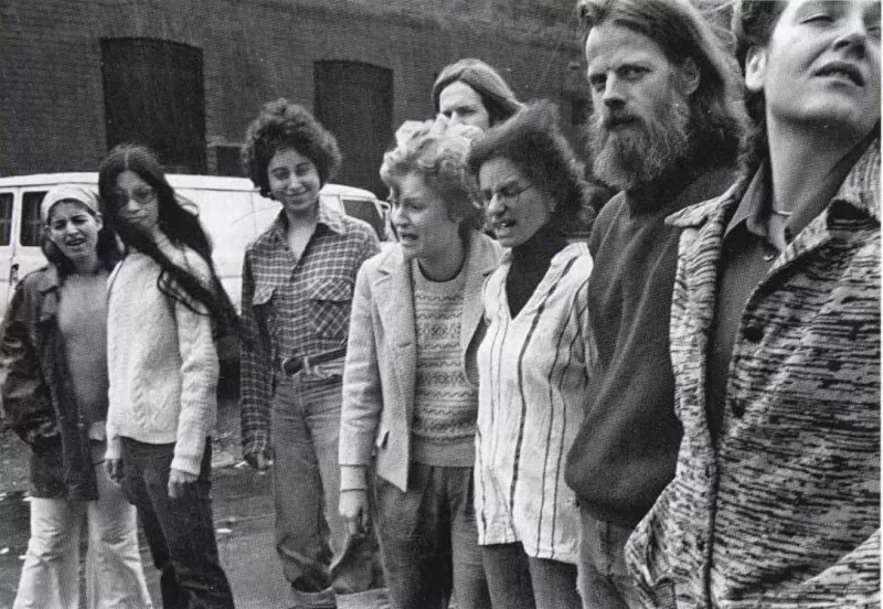 Jill Bellos, Lily Eng, Susan Aaron, Elizabeth Chitty, Peter Dudar, Miriam Adams, Lawrence Adams and Margaret Dragu, 15 Dance Lab, Toronto, 1975; assembled for phot for Globe & Mail